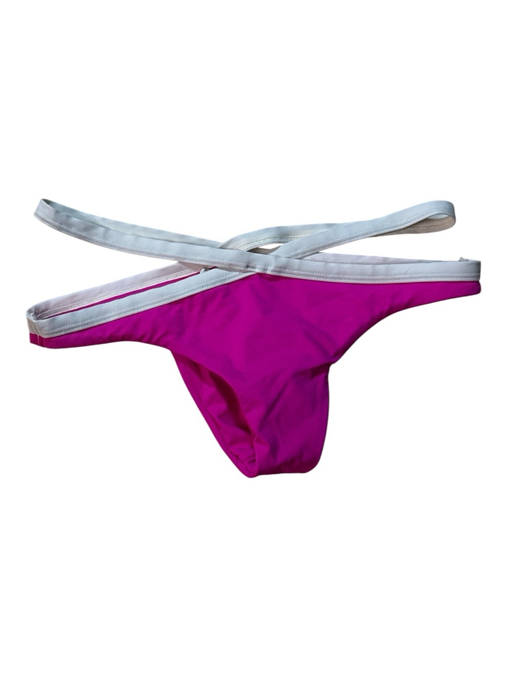 O'Neill Hot Pink Bikini Bottom with White Trim cheeky Size Small NWT